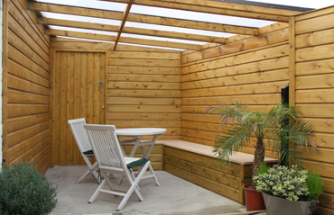 Canopy Corner Bench & Sitting Area