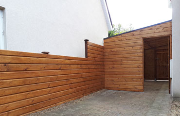 Lean-To Shed for Side Passage Storage
